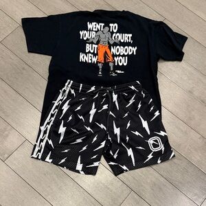 Kids Graphic Athletic Set in Black and Orange